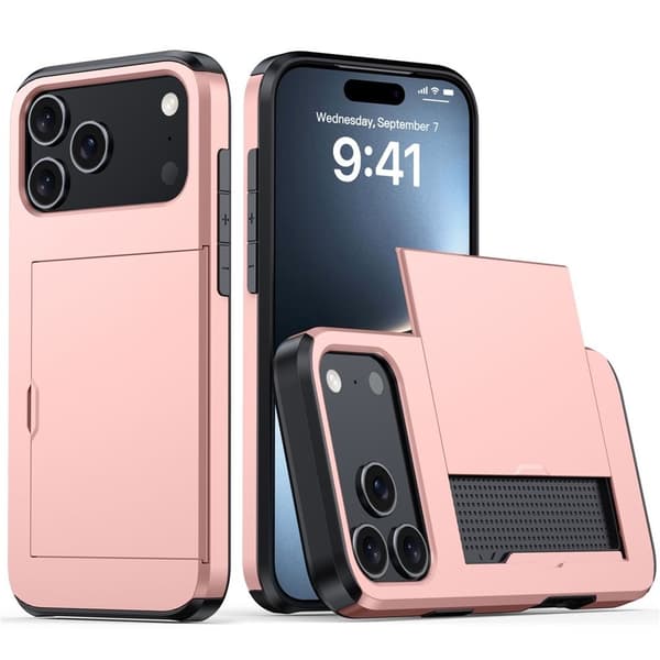 Case with Card Holder iPhone 18 Pro, iPhone 17 Pro - Rose Gold