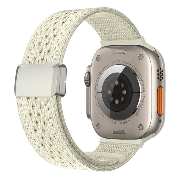 Apple Watch 42/41/40/38mm Nylon Watch Strap Lace Design - White