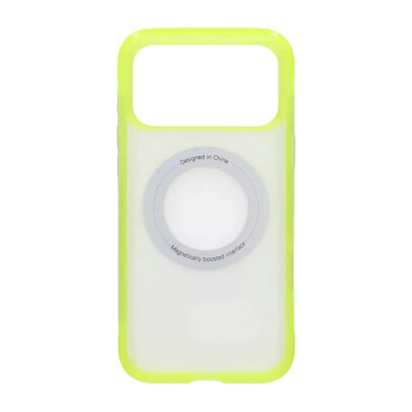 360-degree Rotating Stand Matte Magnetic Shockproof Airbag  Case  For iPhone 17 Pro /18 Pro Yellow