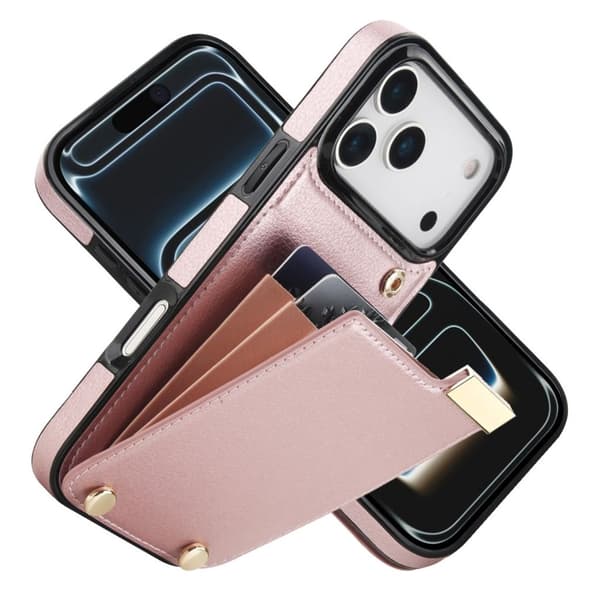 iPhone 18 Pro Max/17 Pro Max Case Card Holder - Rose Gold