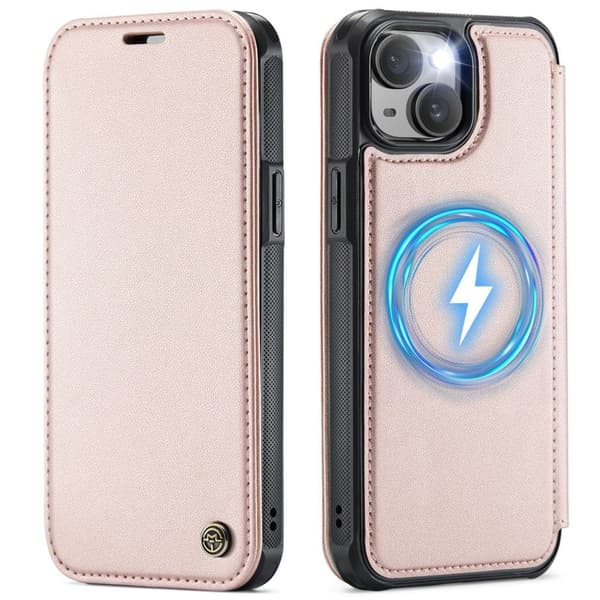 CASEME 053 iPhone 13 Wallet Cover MagSafe RFID blocking - Light Pink