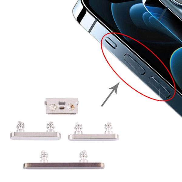 iPhone 12 Pro/12 Pro Max Sidoknappar - Silver