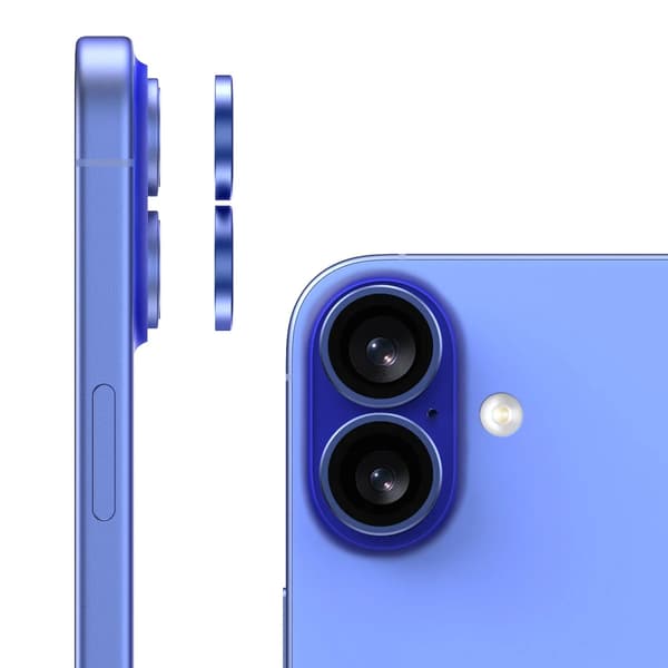 iPhone 16 and 16 Plus Camera Lens with Metal Frame - Blue