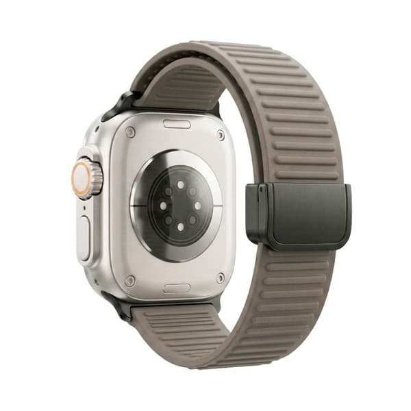 Apple Watch 49/46/44/42mm Silicone Watch Strap Magnetic Clasp - Brown