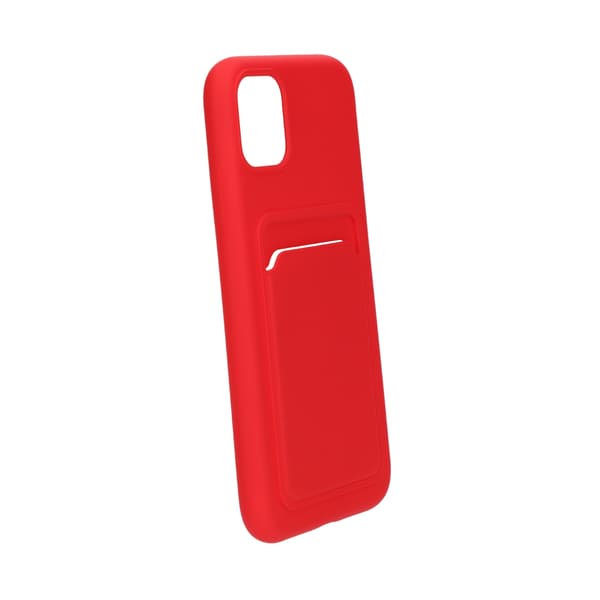 iPhone 11 Silikonskal med Korthållare - Röd