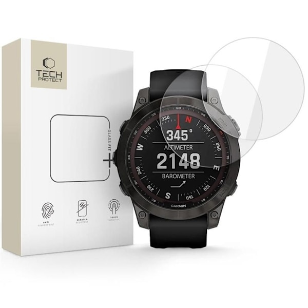 Tech-Protect Glass Fit+ Screen Protector for Garmin Fenix 7/7 Pro, 2-pack
