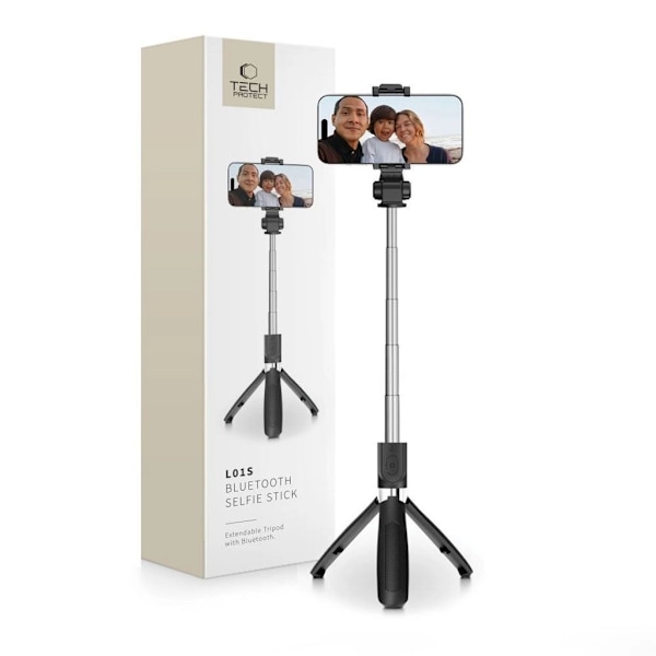 Tech-Protect Bluetooth Selfie Stick / Tripod, 70cm - Black