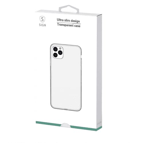 SiGN Ultra Slim Case för iPhone 12/12 Pro - Transparent Svart