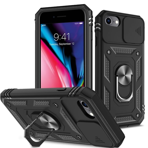 Shockproof iPhone SE etc. case - Black