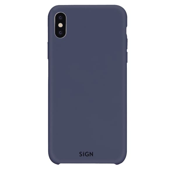 SiGN Liquid Silicone Case för iPhone XS Max - Blå Svart