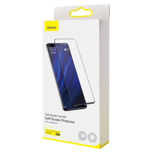 Baseus Heltäckande Curved Skärmskydd för Huawei P40 Pro (2-pack) - Svart Svart