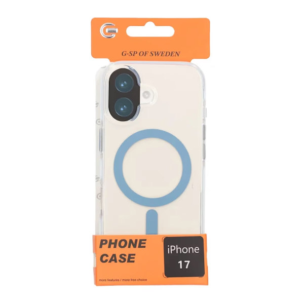 Transparent double-sided coated IMD magnetism case For iPhone 17 Blue