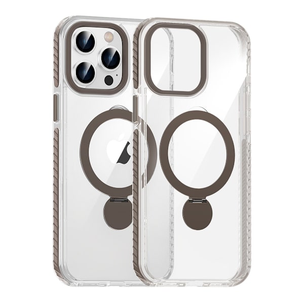Pindun 360°Rotating Stand Magnetic Case For iPhone 15 Pro Max Gray