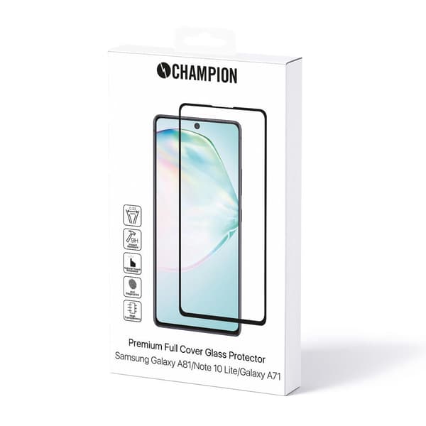 Samsung Galaxy Note 10 Lite & Galaxy A71 Champion Skärmskydd i Härdat Glas Svart