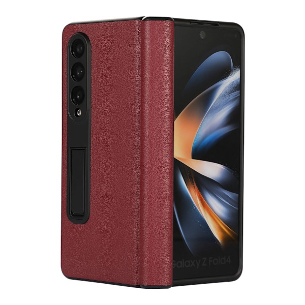 Samsung Galaxy Z Fold 4 Mobilskal Fodral Läder - Röd