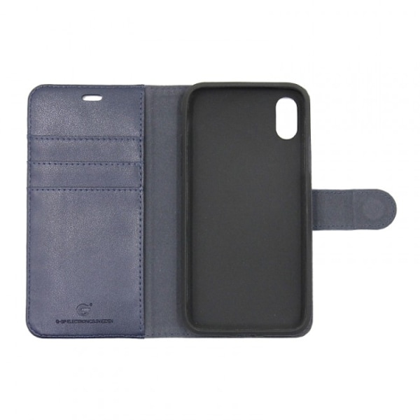 iPhone X/XS Plånboksfodral Magnet Läder med Stativ - Blå