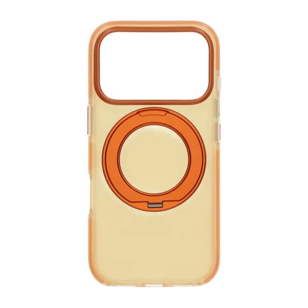 Stöttåligt skal med roterbart stativ för iPhone 17 Pro - Orange