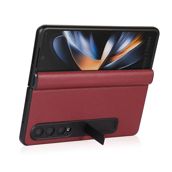 Samsung Galaxy Z Fold 4 Mobilskal Fodral Läder - Röd