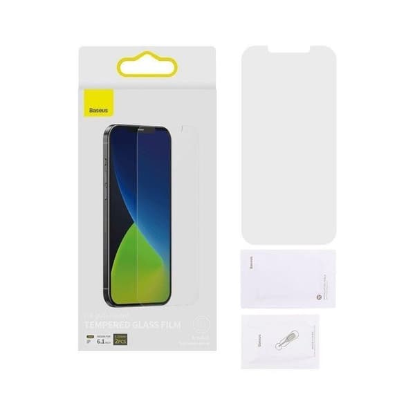 Baseus Skärmskydd Härdat Glas iPhone 12/12 Pro - 2-pack Svart
