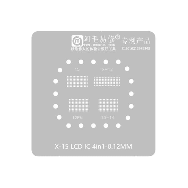 AMAOE LCD Screen IC Reballing Platform Stencil for iPhone X-15 Pro Max