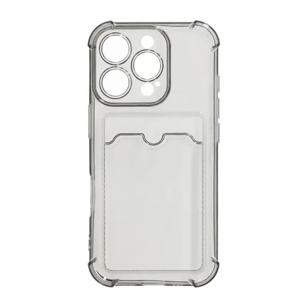 iPhone 16 Pro Max Mobile Case Shockproof with Card Holder - Black
