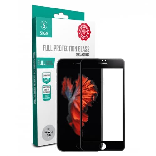 SiGN 3D Curved Edge Härdat glas till iPhone SE 2 Svart