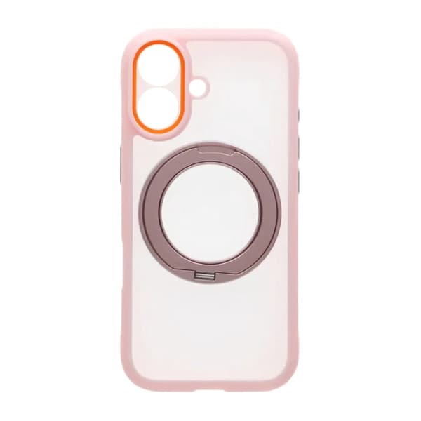 Clear Glow 360-degree Rotating MagSafe Stand Case For iPhone 17 Pink