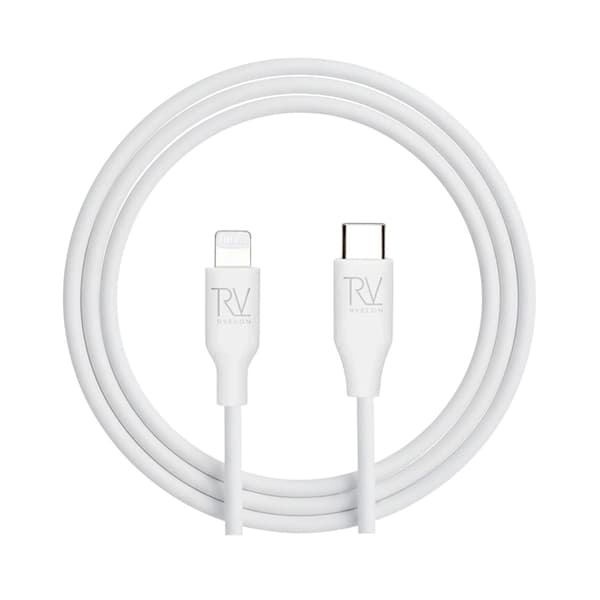 Rvelon iPhone-kabel USB C till Lighnting MFi Silikon Rvelon 1M Vit