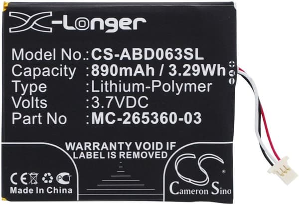 Battery for Amazon Kindle 7 etc