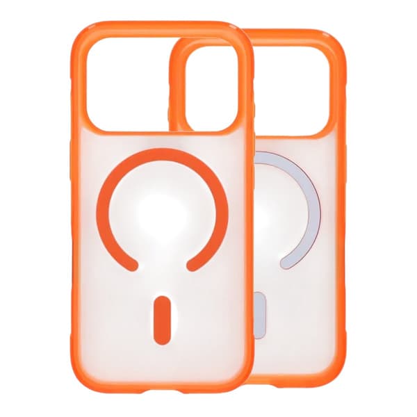 Matte Magnetic Shockproof Airbag  Case For iPhone 17 Pro Max Orange