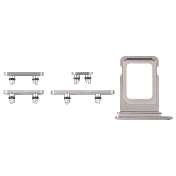 iPhone 16 Pro Max SIM-kortfack + sidoknappar Silver - Original Svart