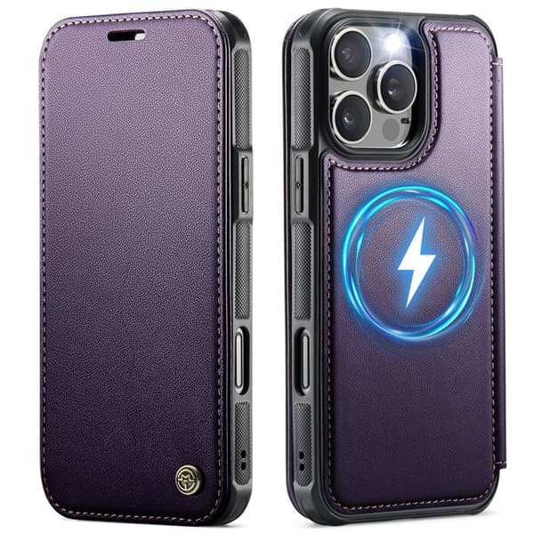 CASEME 053 iPhone 12 Pro Max Wallet Cover MagSafe RFID blocking - Purple