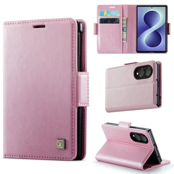 AUTSPACE Samsung Galaxy Z Fold8 Wallet Cover PU-leather RFID Blocking  - Pink