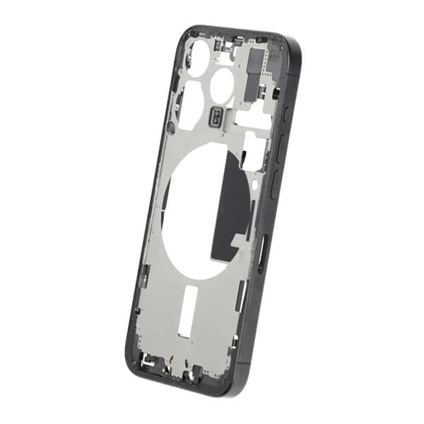 Mittenram med smådelar för iPhone 15 Pro - Svart Titan OEM
