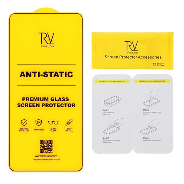 Rvelon Heltäckande Skärmskydd i Härdat Glas för Samsung Galaxy S26