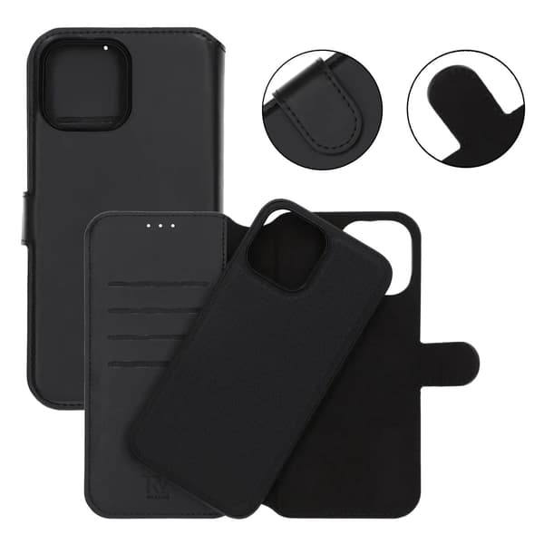iPhone 13 Pro Max Plånboksfodral Magnet Rvelon - Svart