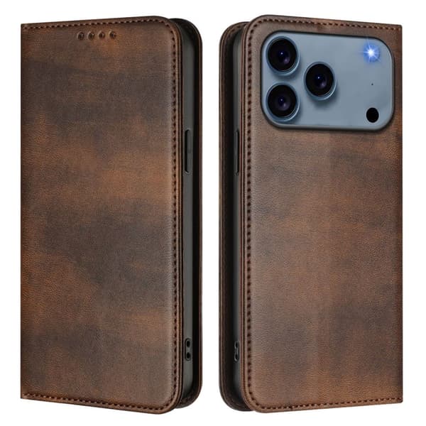iPhone 18 Pro Max/17 Pro Max Wallet Cover PU-leather RFID Blocking  - Brown