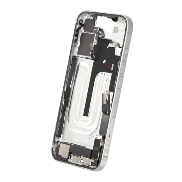Middle frame with small parts for iPhone 16 - White OEM