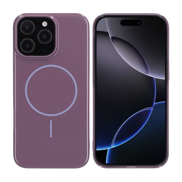 Glossy design Magnetic Case For iPhone 16 Pro Max Purplek
