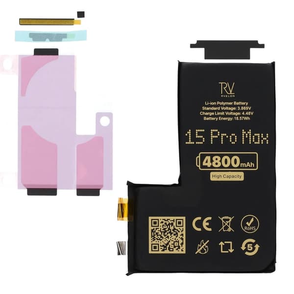RV Battery cell 549265PL for iPhone 15 Pro Max, 4800mAh