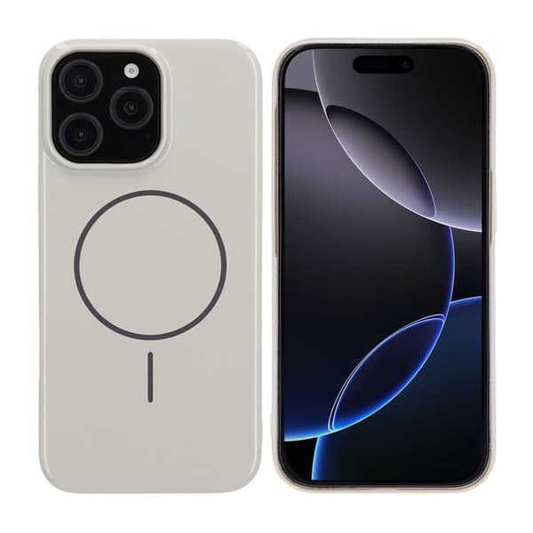 Glossy design Magnetic Case For iPhone 16 Pro Max White