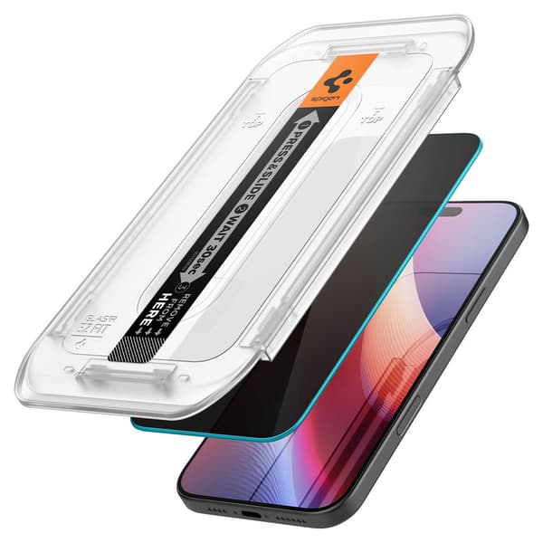Spigen Glas.tR EZ Fit iPhone 16 Pro/17/17 Pro Privacy Tempered Glass 2-Pack