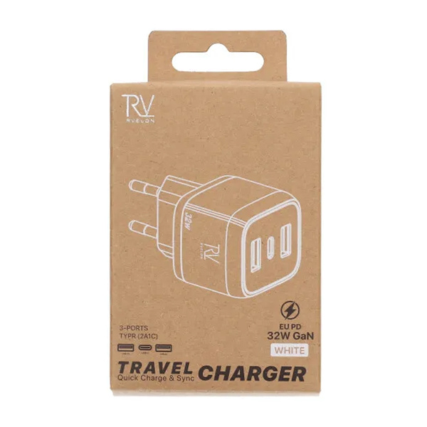 Rvelon 32W 2C1A EU POWER ADAPTER WHITE