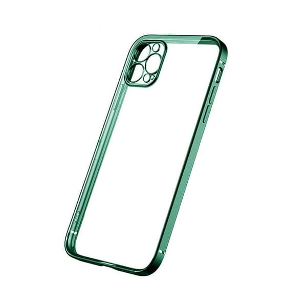 iPhone 12 Pro Max Tunn Transparent Ram Skal Hög kvalité - Mörk Grön Svart