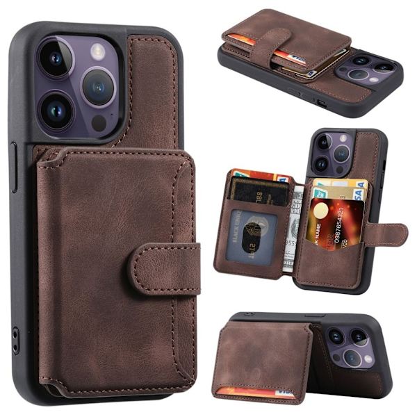 IPhone 13 Pro case with a wallet - Brown