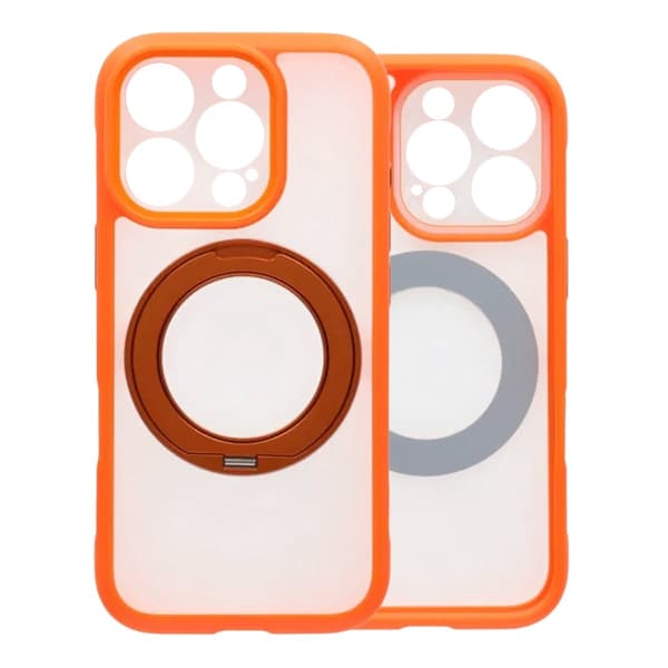 Skal med Roterbart MagSafe-Stativ för iPhone 16 Pro - Orange