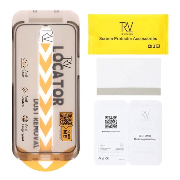 Rvelon Skärmskydd 3D Härdat Glas för iPhone 14 Pro Max och 15/16 Plus med Monteringsram
