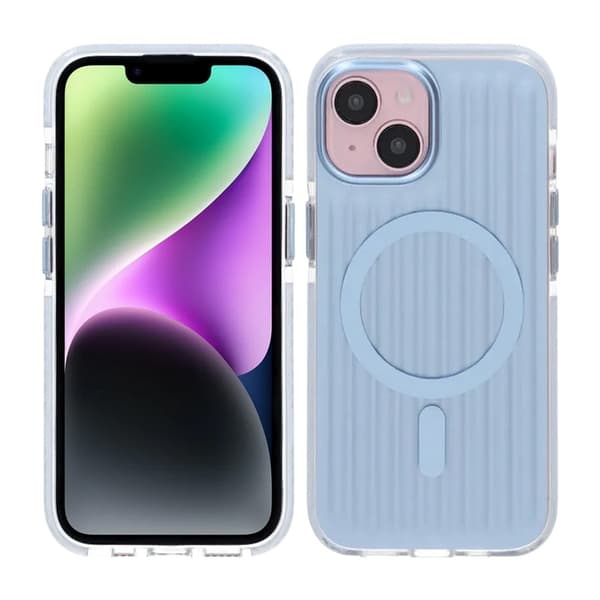 Patterned TPU Case with Magsafe for iPhone 13 and 14 and 15 - Blue