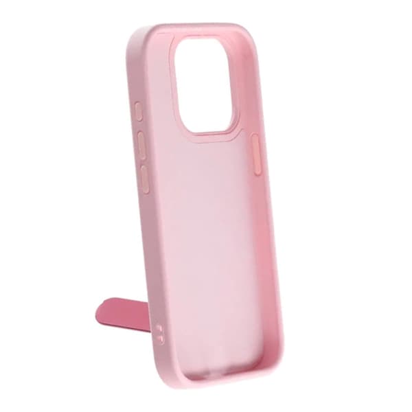 Skal med utfällbart roterande stativ för iPhone 16 Pro Max - Rosa