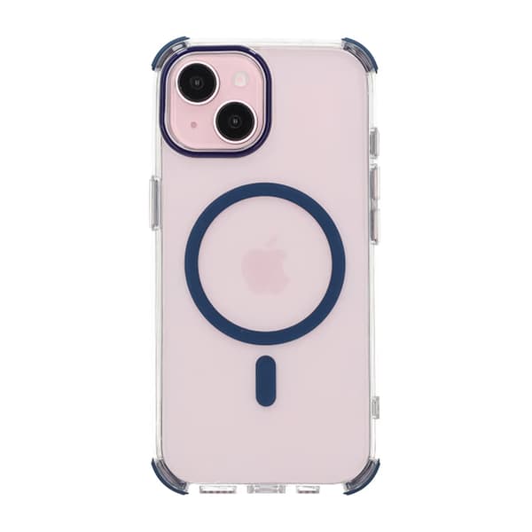 Rvelon Four-corner anti-falling magnetic suction Case For iPhone 15 Blue